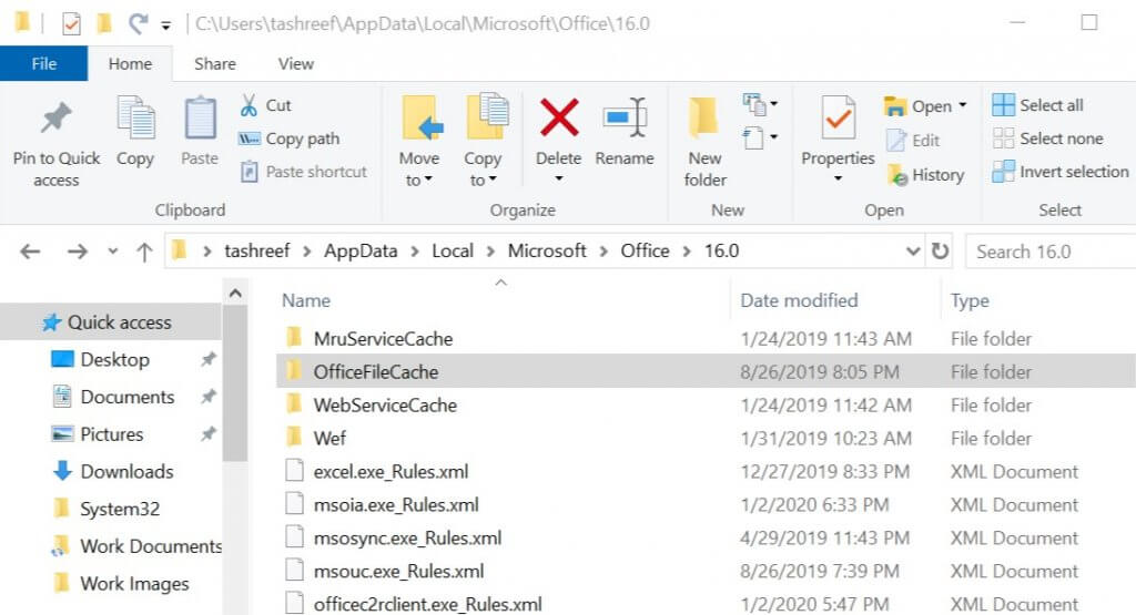 clear cache onedrive for business mac